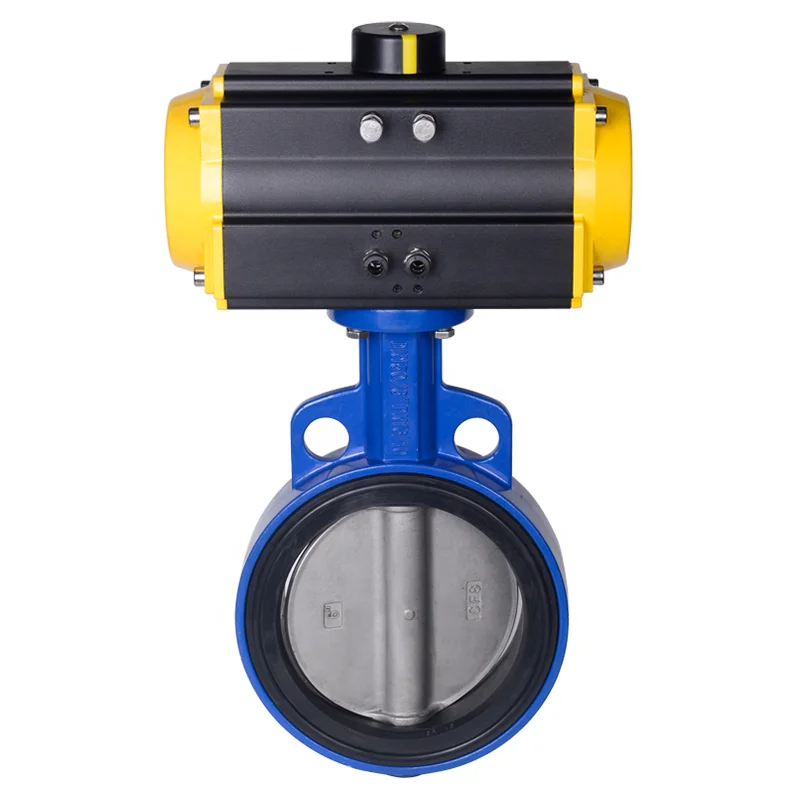 triple offset wafer type pneumatic stainless steel wafer butterfly valve