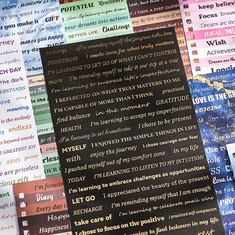 Mr Paper 40pcs/bag Text Art Series Sticker Book Ins Retro Style DIY Handbook Calendar Diary Mug Laptop Phone Case Envelope