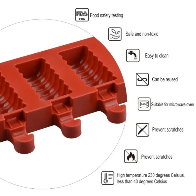 Spiral Food Safe Silicone Ice Cream Molds 4 Cell Frozen  Cube   Lolly Mould Popsicle Maker DIY Homemade Freezer