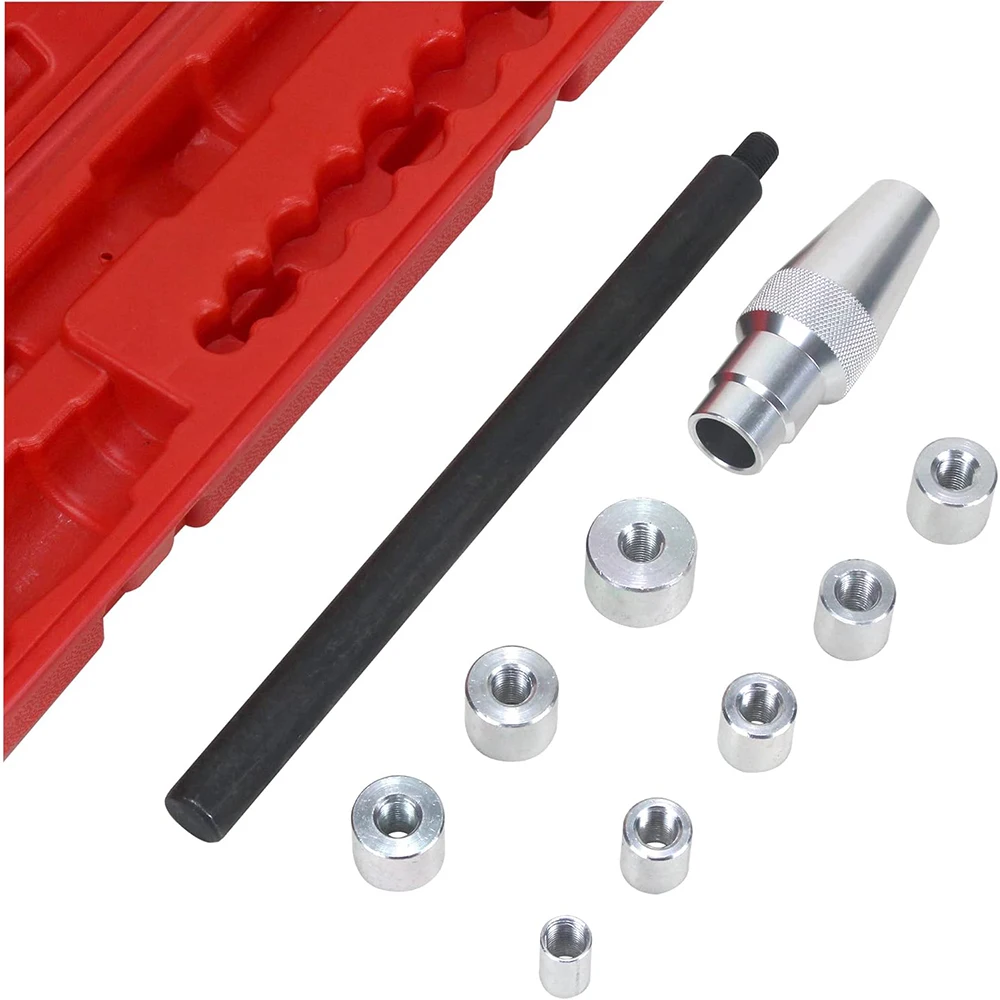 10pcs Universal Clutch Alignment Aligner Tool Set Clutch Hole Corrector Correction Tools with 8 collects Ranging 11~25mm Aluminu