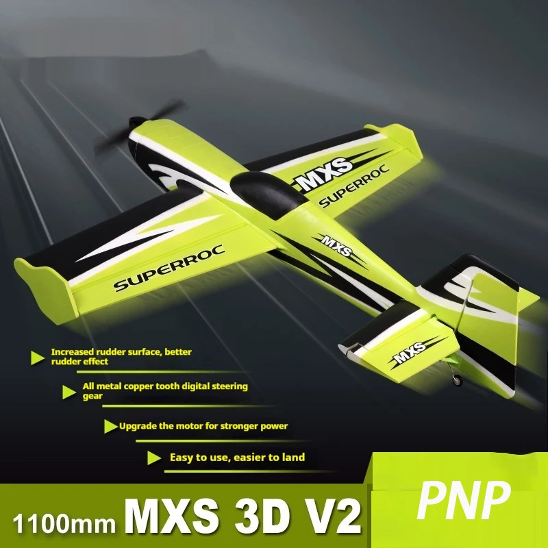 Fms 3d 1100mm Mxs V2 Fixed Wing 30e Stunt Aircraft Electric Remote Control Model Airplane Model Children'S Toy Gift