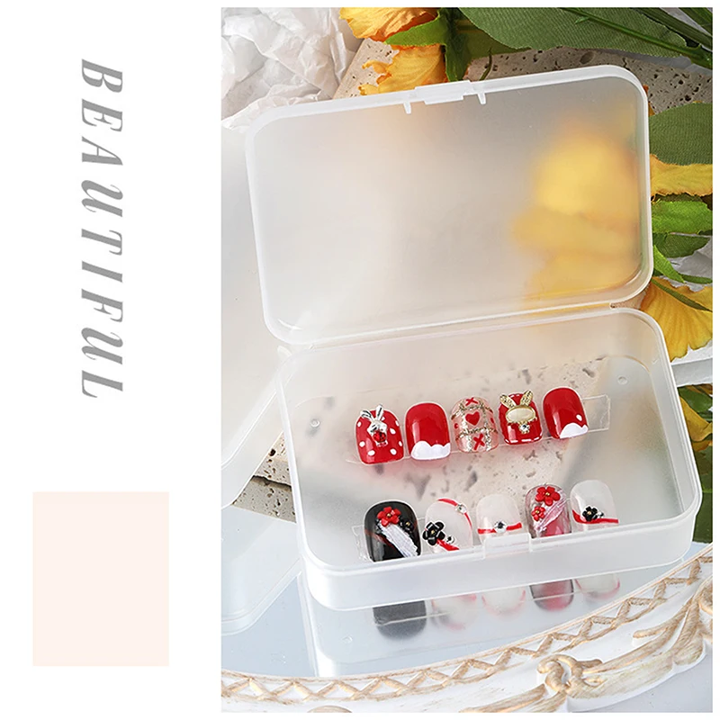 

1pcs Mini Small Frosted Box Fake Nails Storage Clear Transparent Plastic Display Case Container DIY Jewelry Earring Packaging