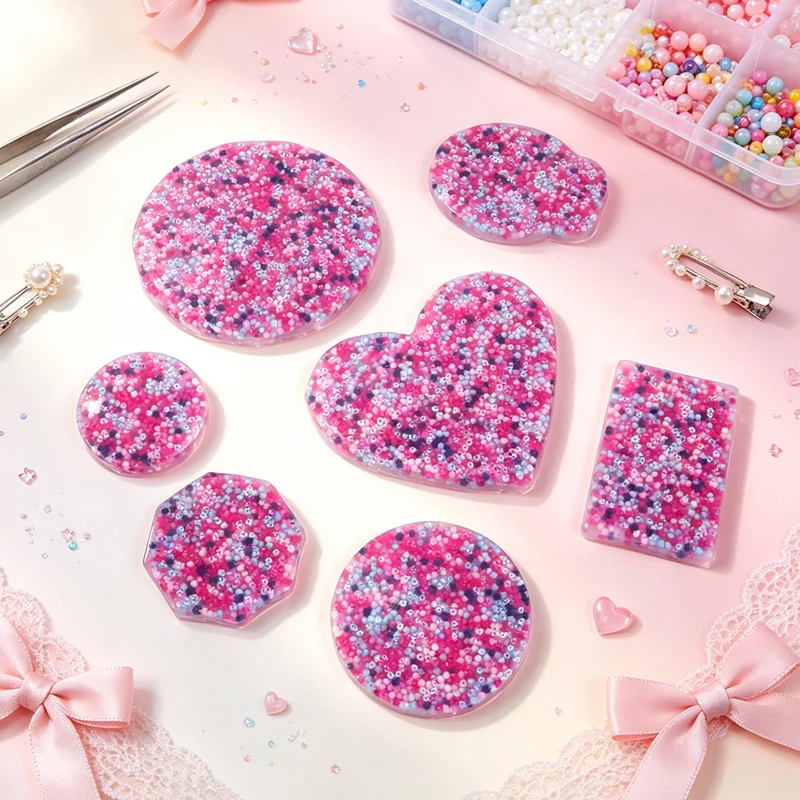 Round Diamond Shape Skin Picking Fidget Toys Skin Picking Pocket Pads Geometric Heart Octagon for Stress Relief Style C