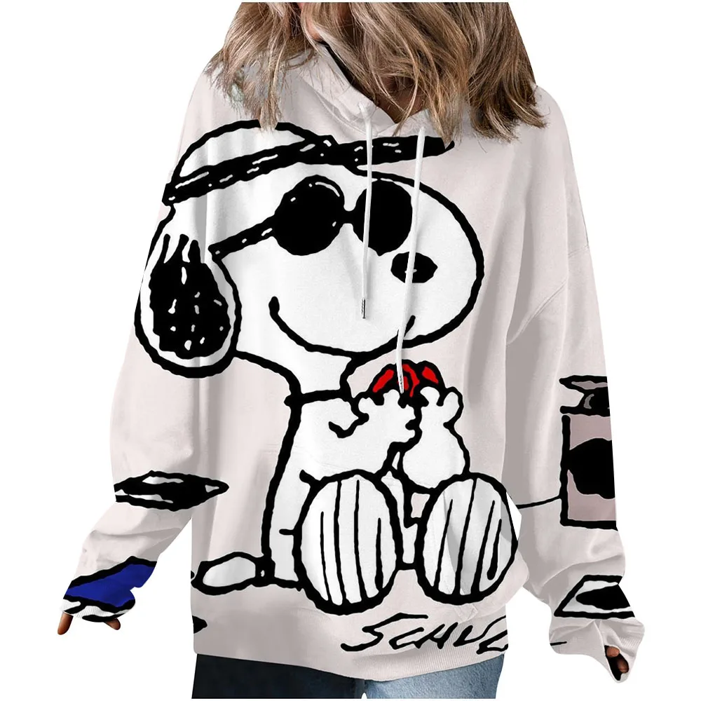 2025 الخريف المرأة هوديي سنوبي ملابس رياضية مطبوعة فضفاضة في الهواء الطلق مباراة كاملة هوديي المرأة الفتيات أفضل الملابس النسائية