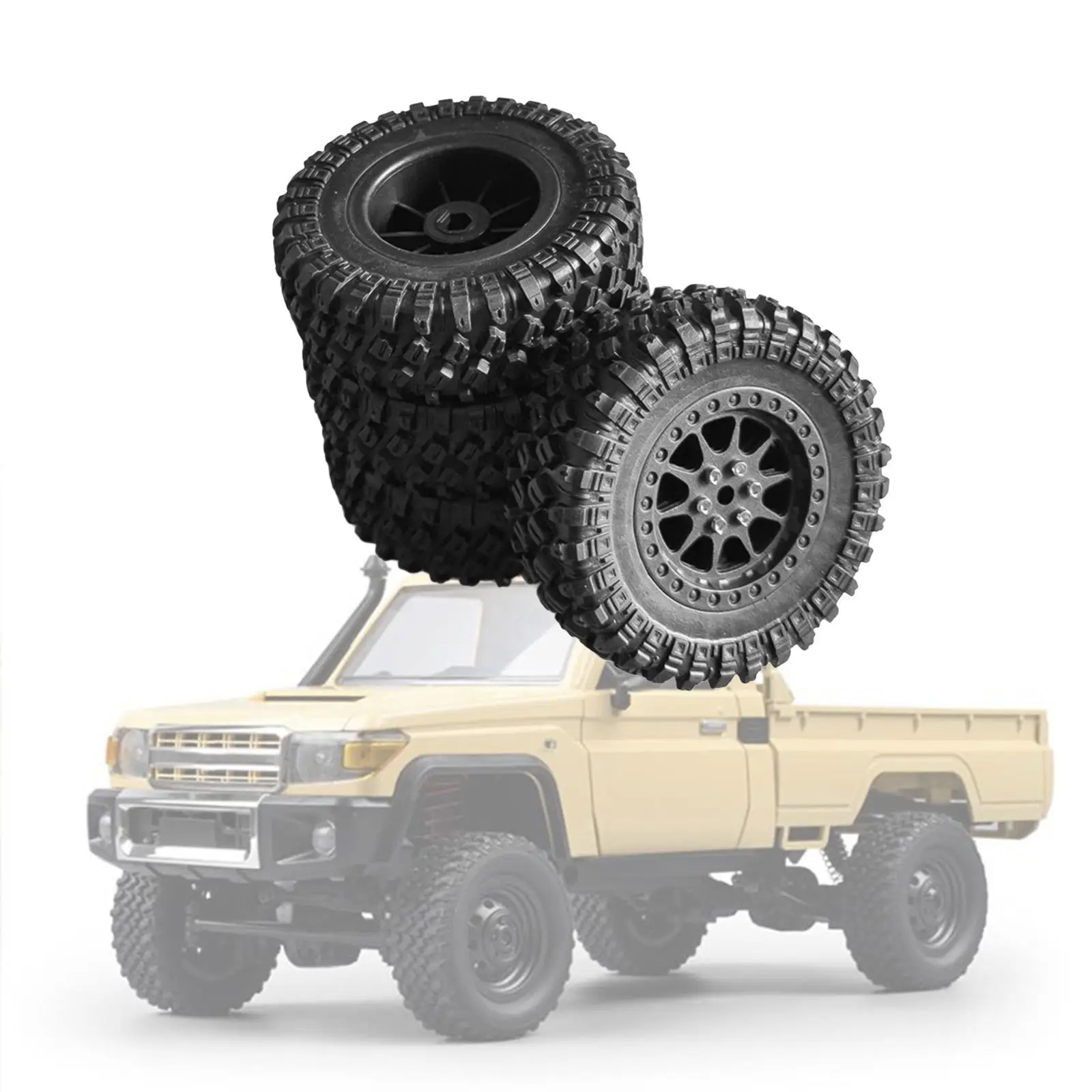 

4x 1/12 RC Car Tires RC Vehicle Scale Accessory Replace for MN82 Car Crawler