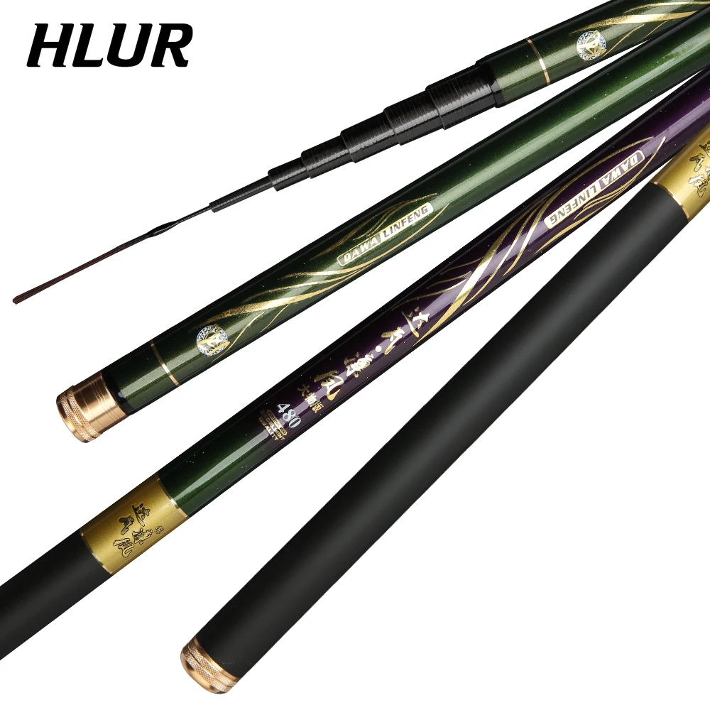 

HLUR Super Hard Light 98% Carbon Fiber Freshwater Stream Rod Telescopic Fishing Pole Fish Tackle 2.7/3.6/3.9/4.5/5.4/6.3Meters