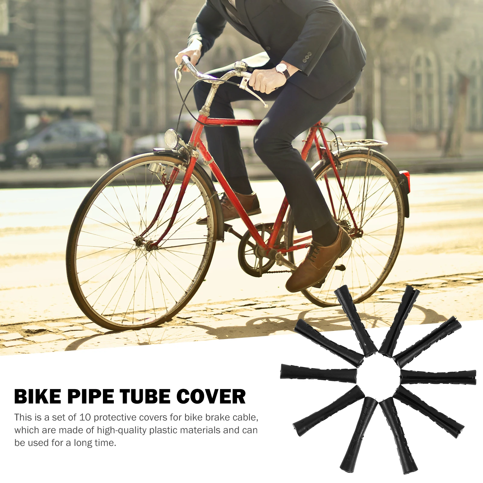 

10pcs Bike Tube Brake Cable Protector Guard Cycling Accessories Conduit Protective Sleeve Plastic Durable