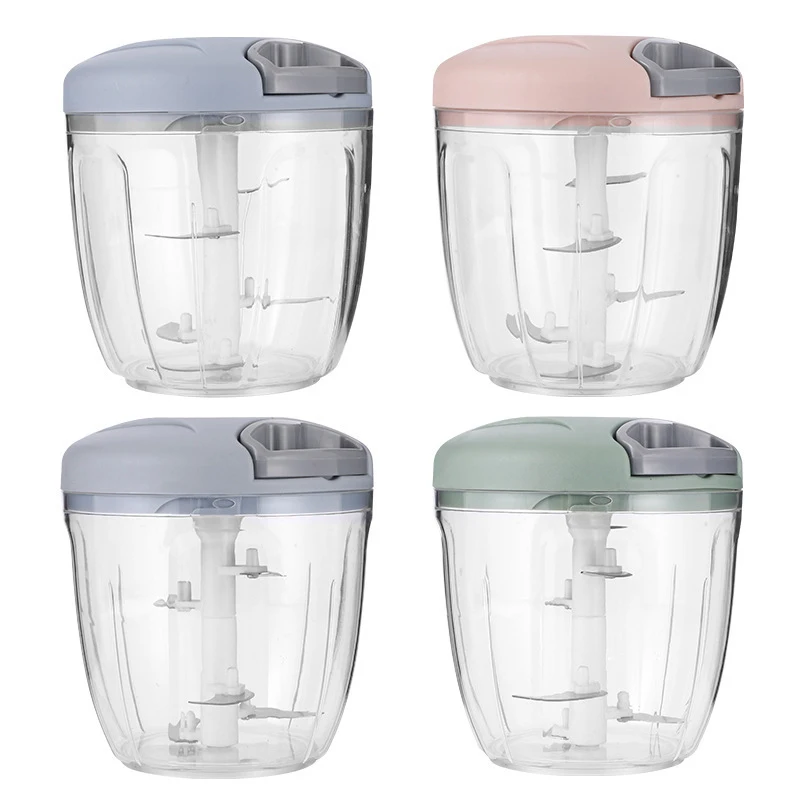 500/900ML Manual Meat Mincer Garlic Chopper Rotate Garlic Press Crusher Vegetable Onion Cutter Kitchen Cooking Accessories