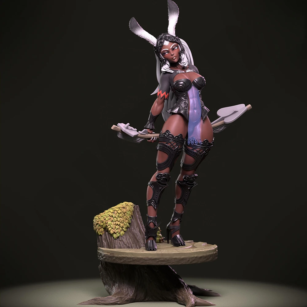 

Fantasy Bunny Archer Fran 1/24 Scale Resin Figure Model Kit Diorama Unassembled Unpainted Doll 3D Printing DIY Statue Crafts Toy