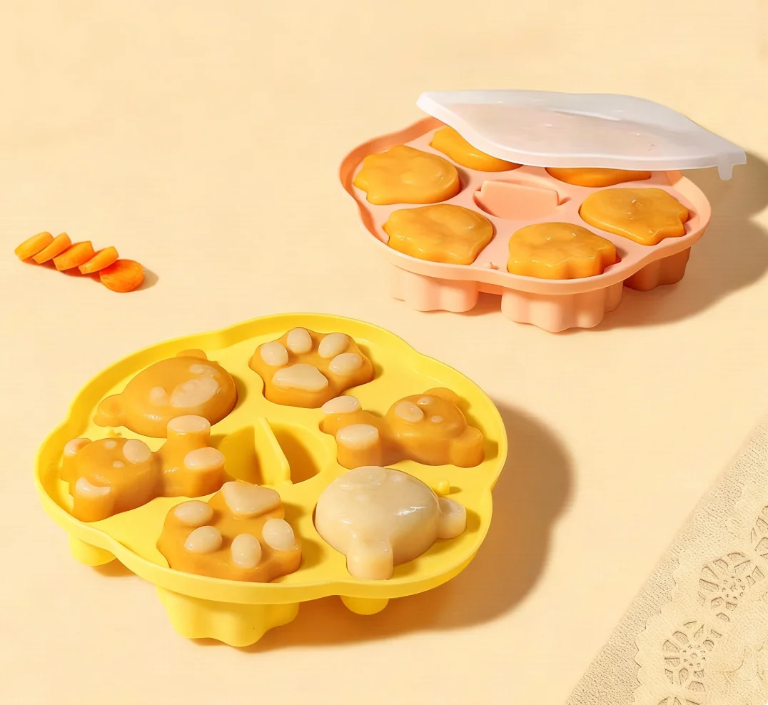 Silicone Cake Mold  Baby Complementary Food Making Heat-resistant Suitable For Steaming And Boiling Air Fryer Accessories
