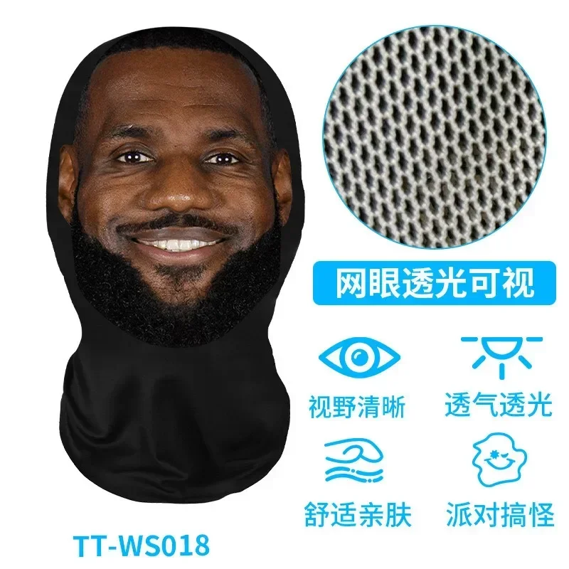 New Portrait 3D Digital Printing Spoof Face Towel Multifunctional Outdoor Face Mask Hip Hop Headscarf