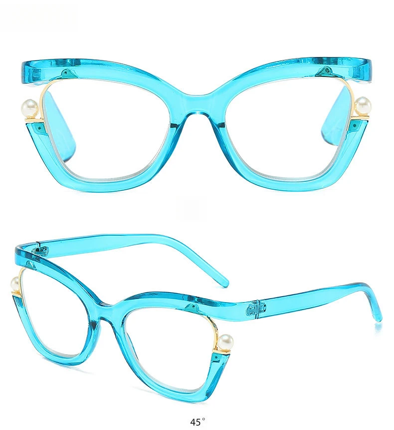 Hochwertige Anti-Blaulicht-Lesebrille für Damen, Perlenbrille, Cat-Eye-Stil, modische Presbyopie-Brille für Frauen – Detail 8