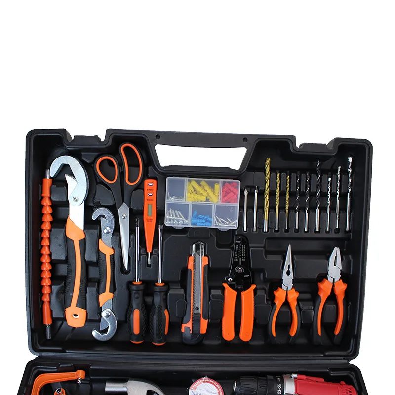 Outdoor blow case box packing professional complete multi assortment hardware tool kit household hand tools set