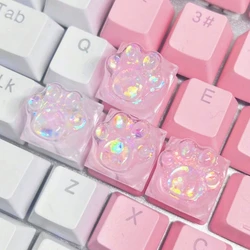 4pcs Cute transparent cat claw key cap personality mechanical keyboard key cap accessories key cap game