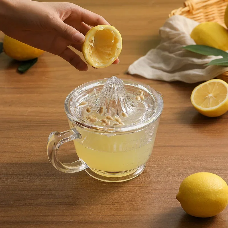 Green Code, Creative Household Glass Lemon Juicer, Manual Fruit Juicer, Orange Juice Grapefruit  juice squeezing artifact