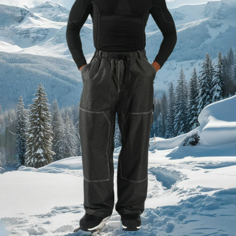 الذكور الإناث على الجليد السراويل النساء رجل دافئ تزلج بانت الرياضة في الهواء الطلق الكبار التزلج السراويل يندبروف مقاوم للماء الملابس المتينة #4