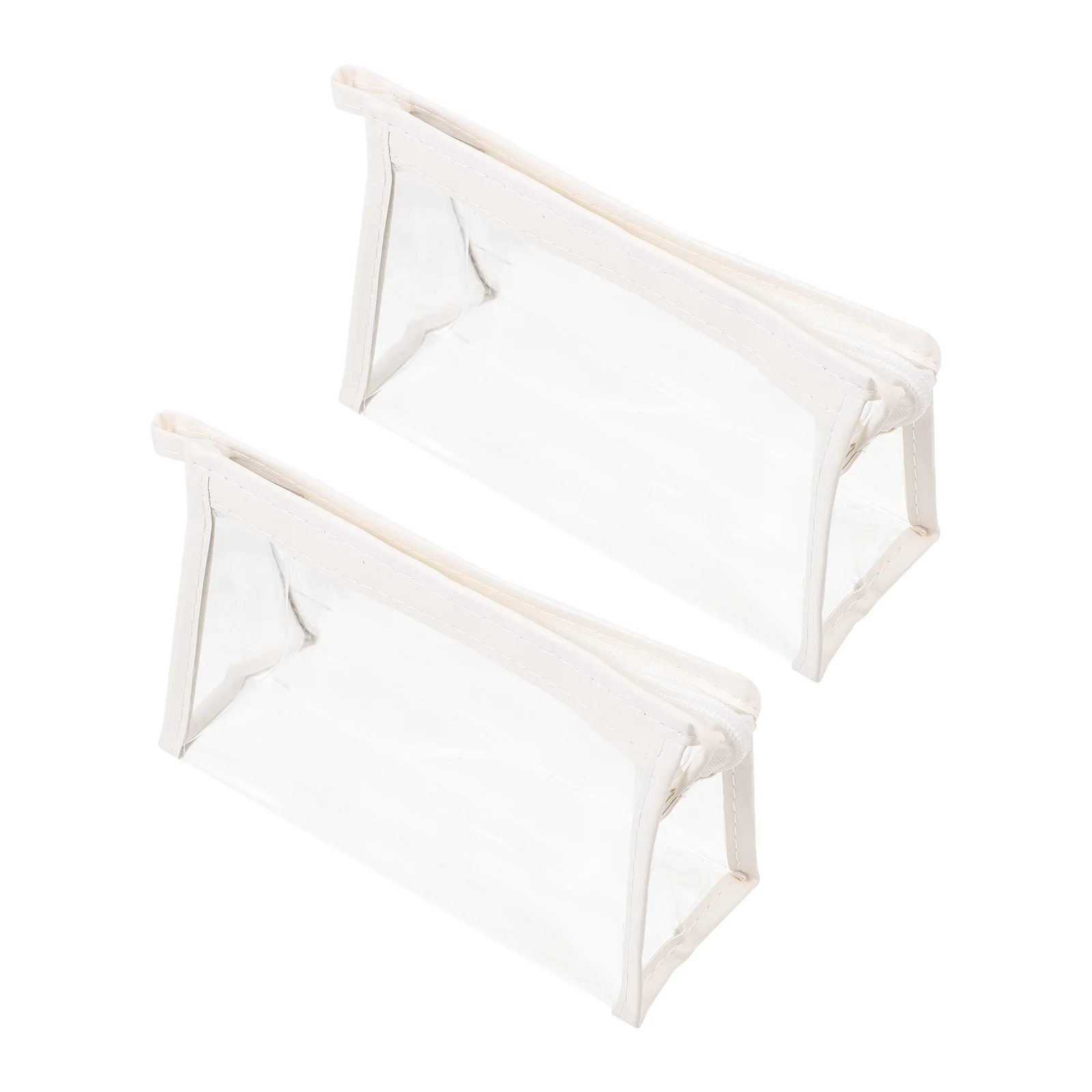 

2Pcs Transparent Pencil Case Organizer Smooth Zipper Stationery Bag for Office School Supplies Coin Glue Holder Multifunctional