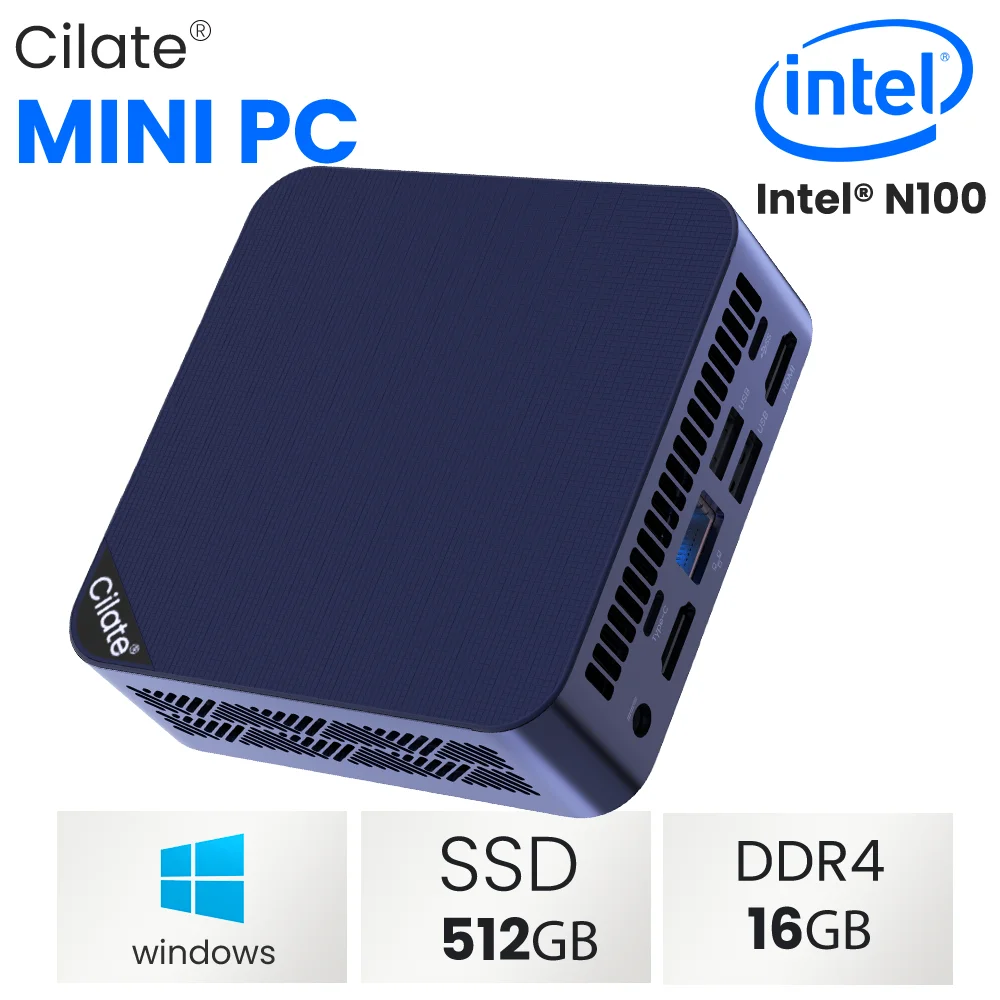 Cilate komputer PC Mini Intel Celeron 1212 Gen N100, komputer Desktop Gaming 16GB 256GB 512GB DDR4 WIFI5 minipc windows 11