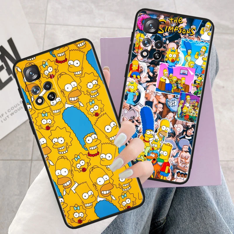 Disney t-the simpsons casing ponsel hitam, sarung pelindung lembut Capa untuk Xiaomi Redmi Note 13 12 11 10 9 Pro Plus S T Max E 4G 5G Funda Shell