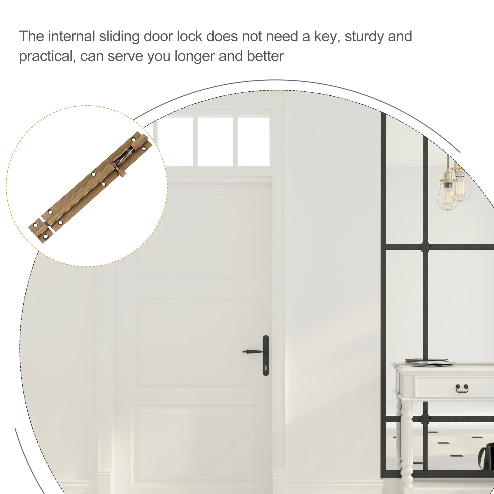 

Bronze Latch Heavy Duty Sliding Lock For Wooden Door Security Copper Barrel Bolt Retro Door Latch Keyless Entry