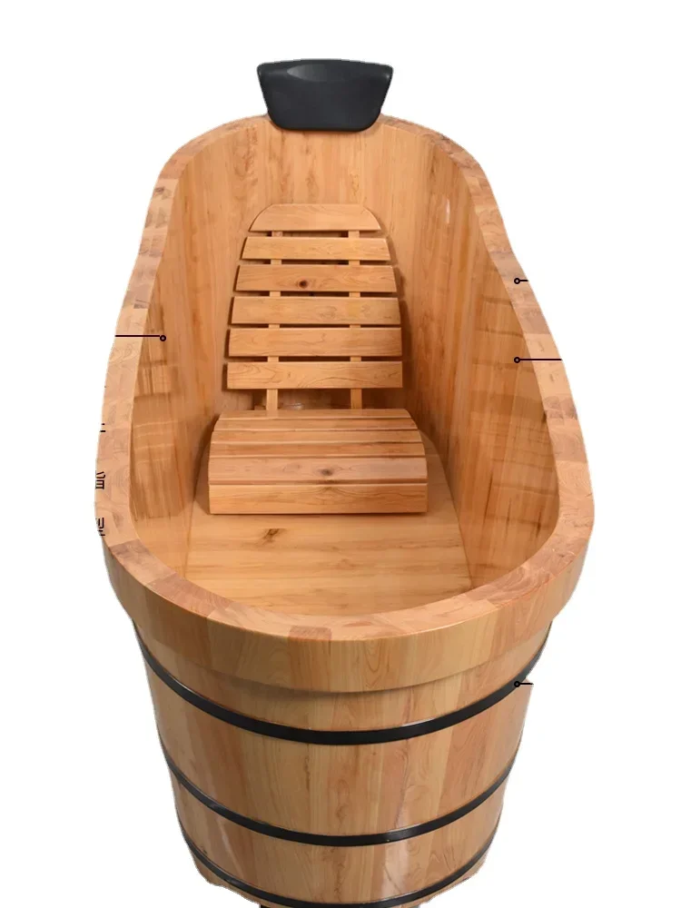 

ZC Cedar Bath Barrel Adult Body Bath Barrel Thickened Solid Wood Bathtub