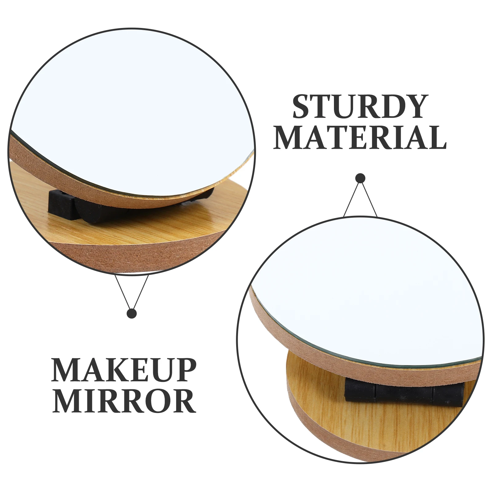 1 Uds. Espejo de maquillaje de madera con estilo, espejo de escritorio plegable para dormitorio, decoración de mesa de baño, accesorio de tocador elegante, regalo