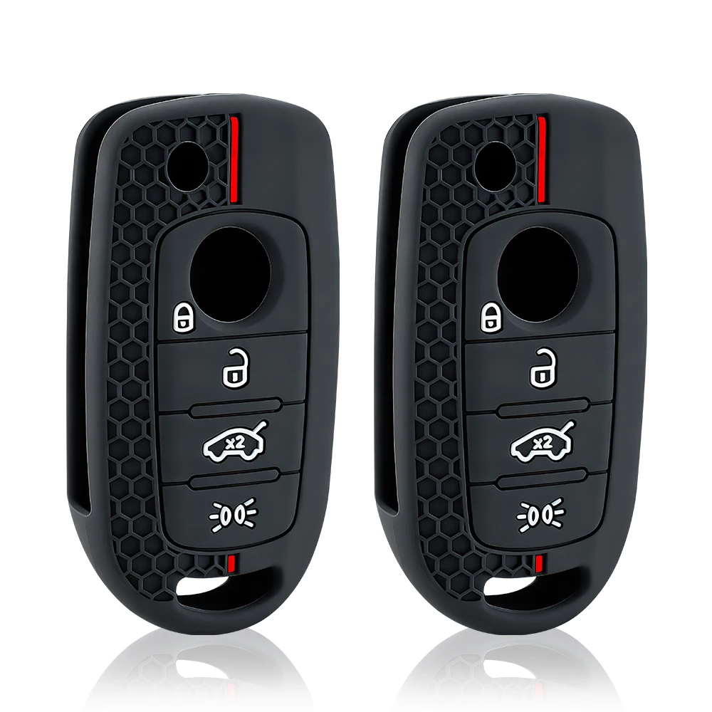 Capa de chave de silicone para fiat cronos egea 500x toro tipo para dodge neon keyless fob escudo pele chaveiro titular protetor