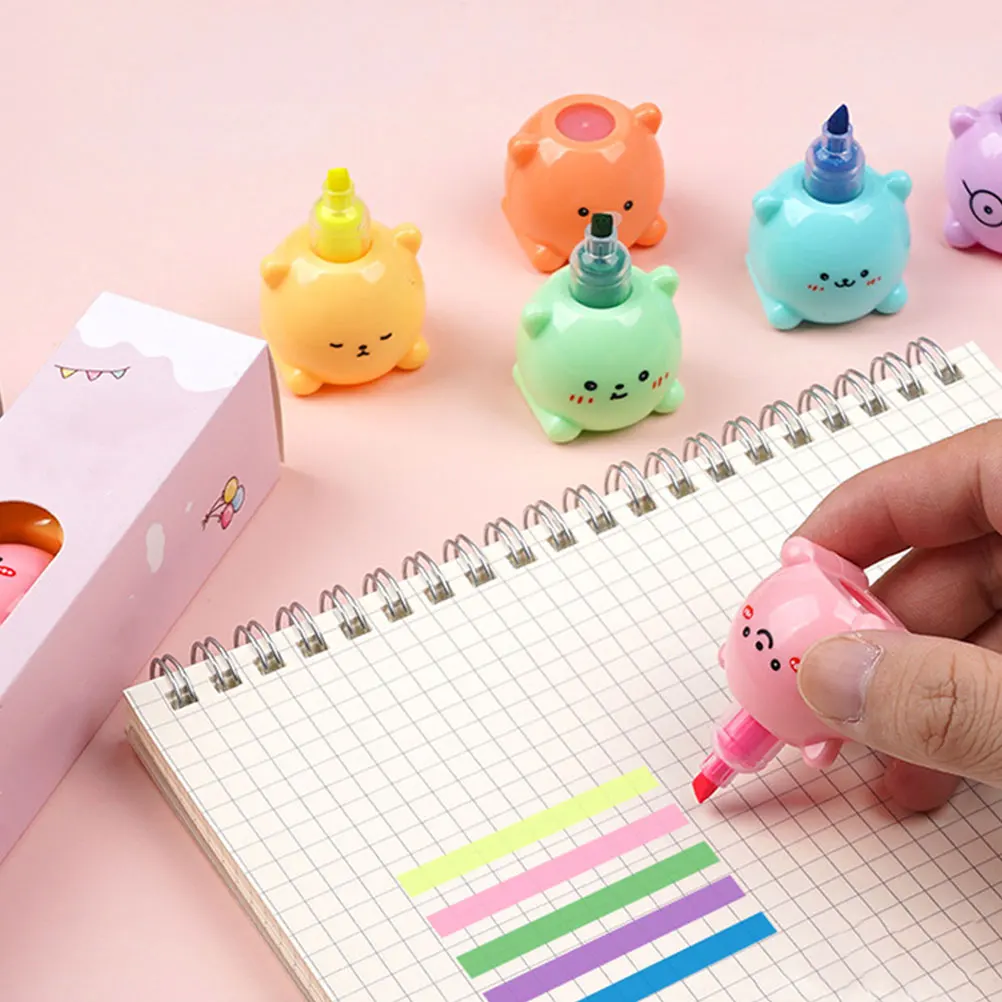 

3 комплекта штабелируемых мультяшных маркеров, набор ручек, флуоресцентные маркеры для школьных заметок, офисных документов, домашние буфеты