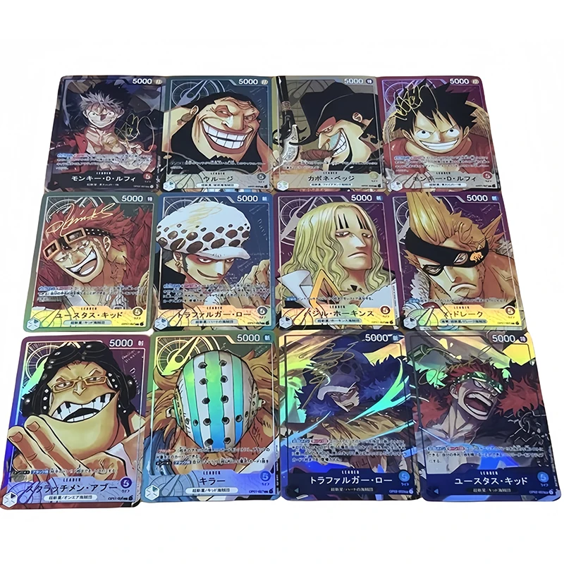 Anime One Piece Luffy Ace Trafalgar D Water Law Eustass Kid Diy Big Head Series Flashcard Collectible Card Toy Birthday Gift