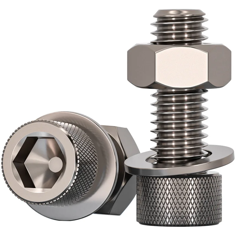 

Высококачественные винты с шестигранной головкой из титанового сплава, болты, гайки, плоские шайбы, ассортимент M3 M4 M5 M6 M8, аксессуары для инструментов и оборудования.