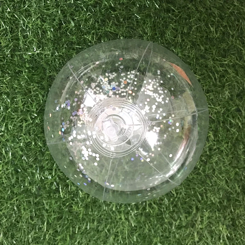 3pcs 15cm Diameter Silver Glitter Inflatable Bubble Beach Ball Toys Transparent Balloon With Sequin For Summer Pool Party