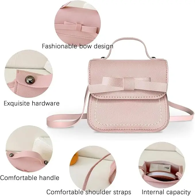 เด็กกระเป๋าและกระเป๋าถือน่ารัก Mini Bowknot Crossbody กระเป๋าแฟชั่นสาวน้อยเหรียญขนาดเล็กกระเป๋าเด็กวัยหัดเดินกระเป๋าถือ