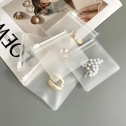 50pcs Transparent Frosted Small Ziplock Plastic Bags Jewelry Gift Storage Bag Packaging Clear Eva Self Sealing Pouches Wholesale