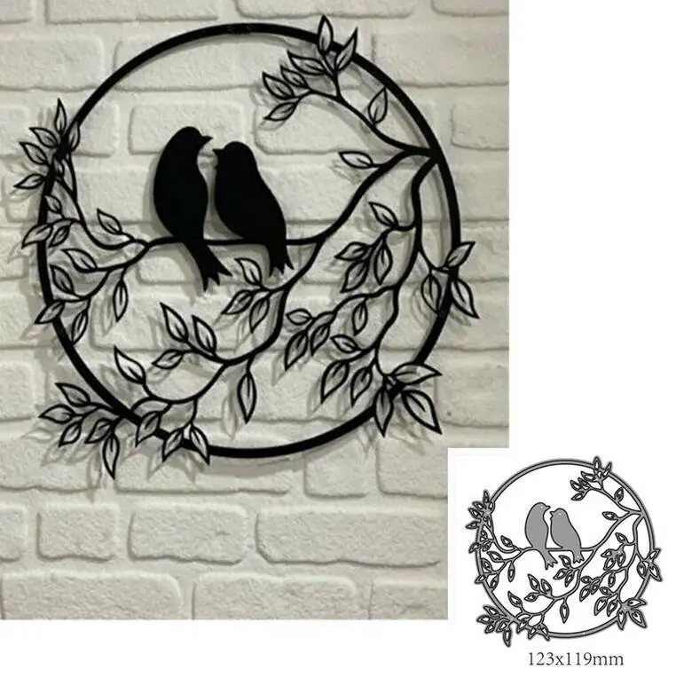 Zweig Vogel Kranz Metall Stanzformen Schablone DIY Scrapbooking Album Papier Karte Form Prägung Handwerk Dekoration Vorlage
