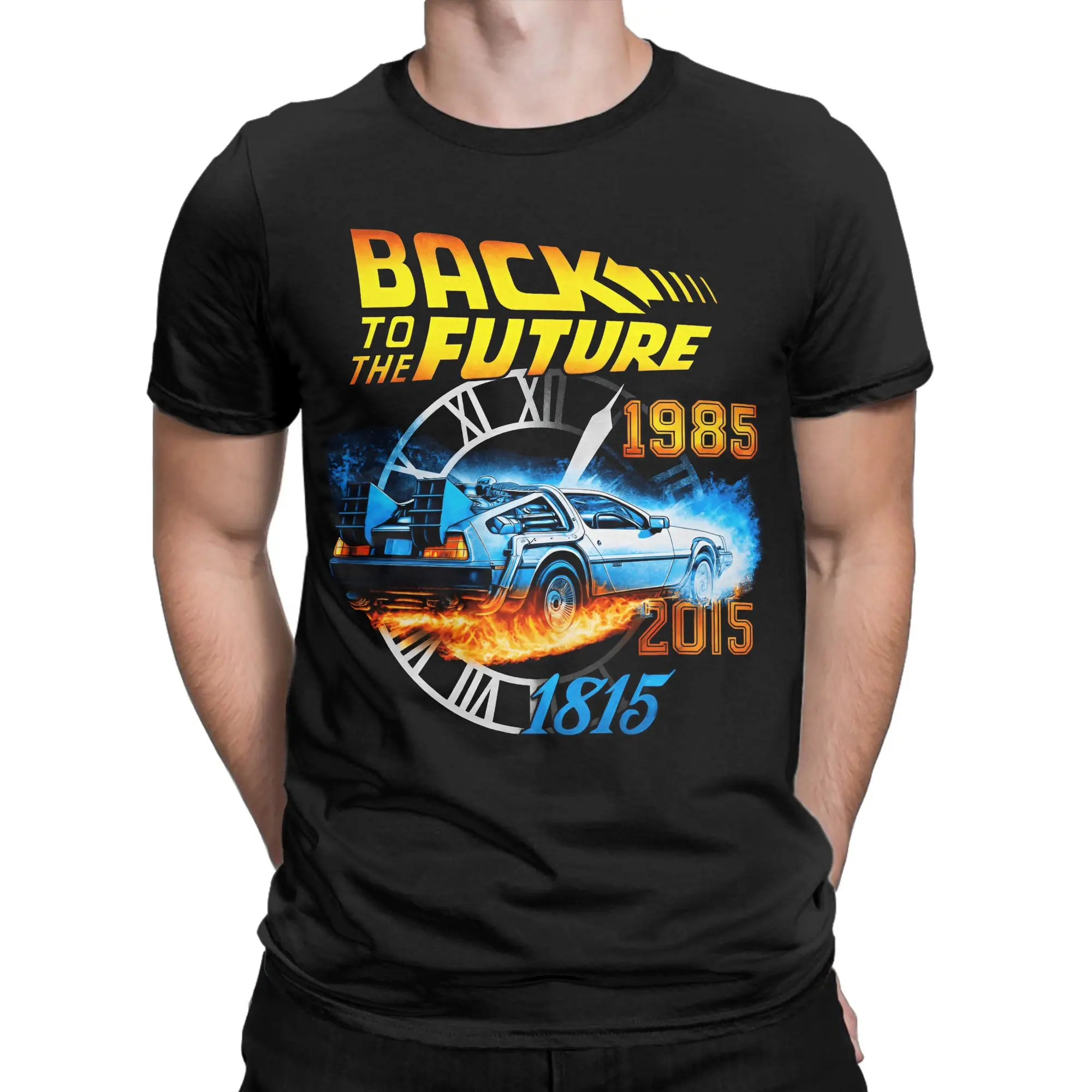 العودة إلى المستقبل تي شيرت الصيف الجدة تي شيرت رجل القطن الخالص تنفس المتضخم تيز قصيرة الأكمام الكلاسيكية التي شيرت #3