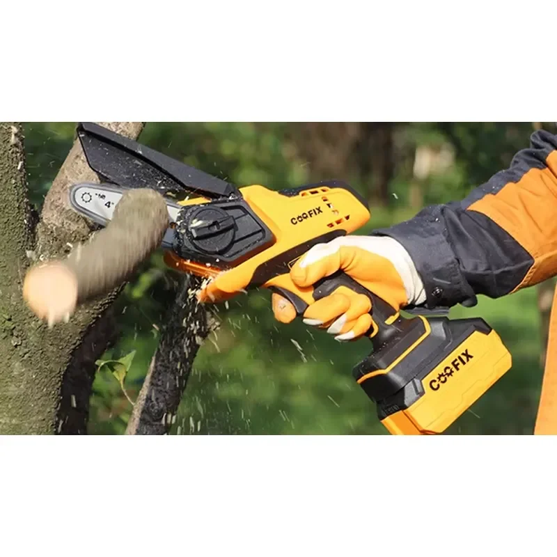 【CHIMU HOME】 21V Cordless Portable Chainsaw with 4 6 8 Inch Bar Lengths and 2 Batteries