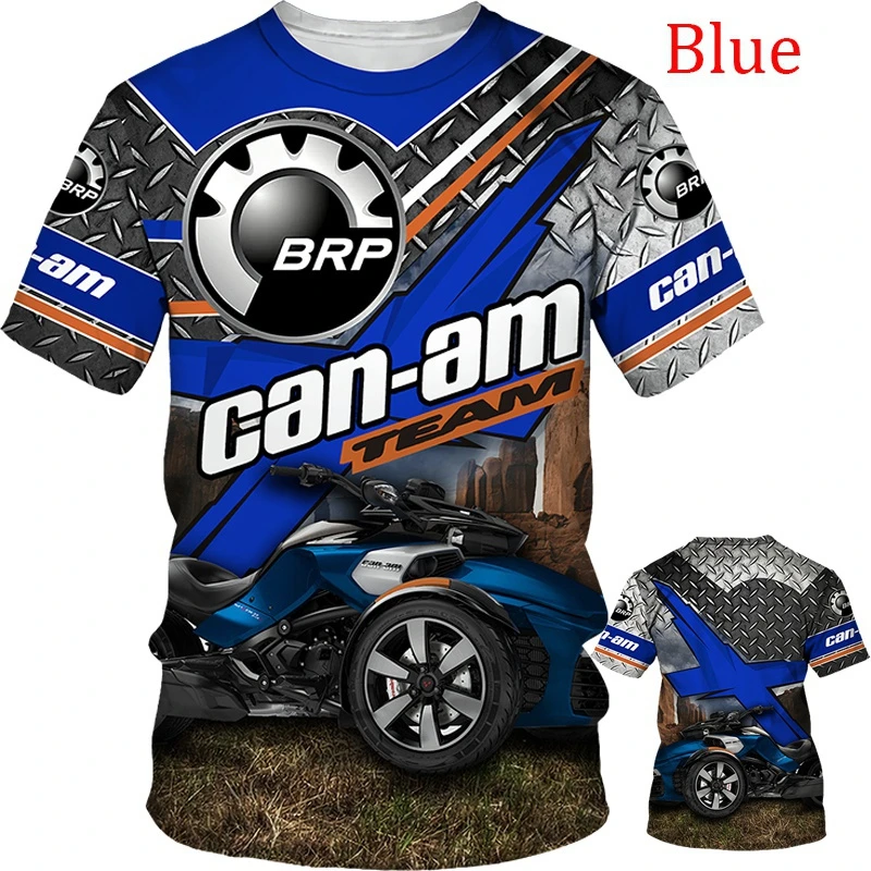 Fashion Men\'s Clothing BRP Can-Am Motorcycle 3D Printed Graphic T-Shirt Unisex Cool Racing Team Sports Short Sleeved Tees Tops