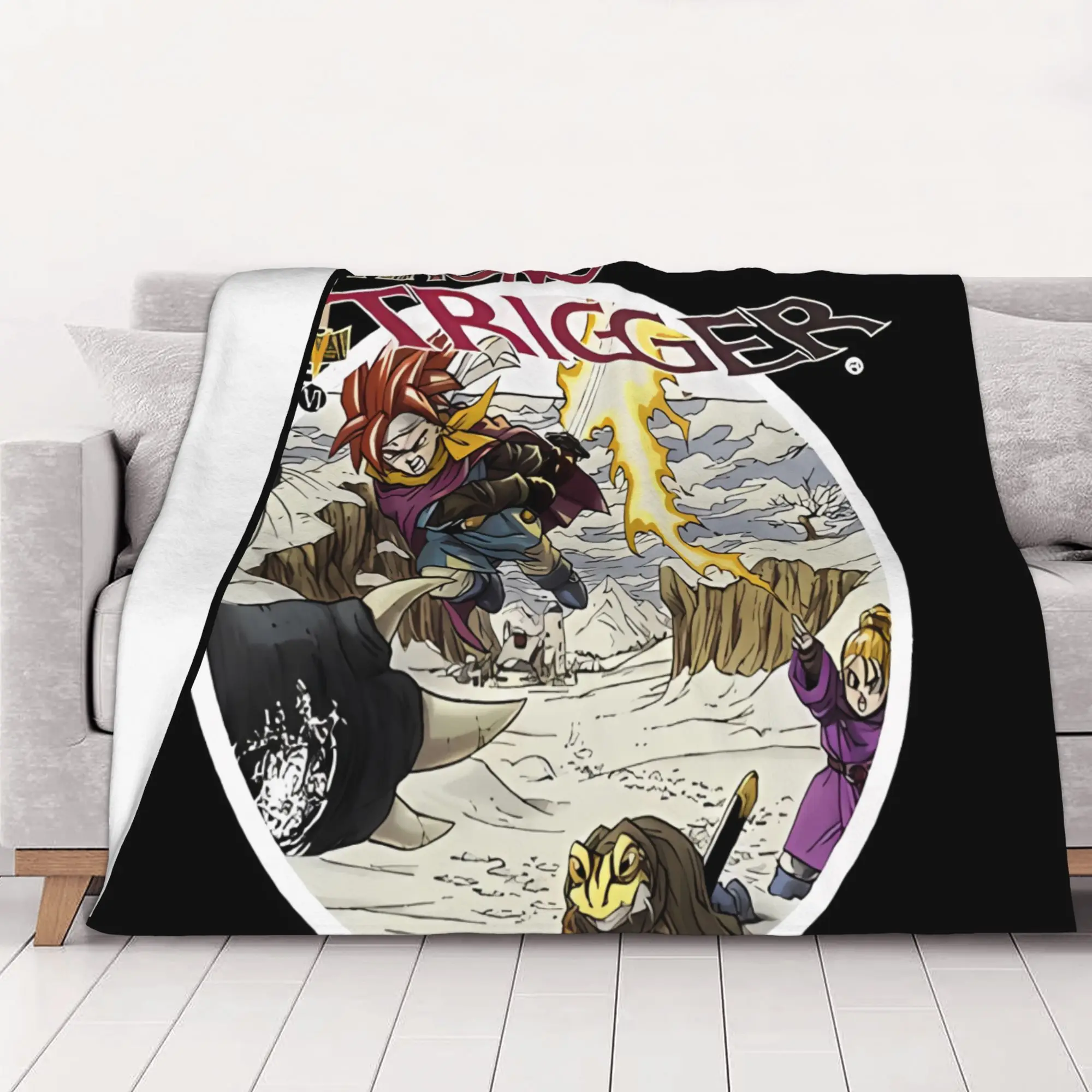 1PC home Cutecore Chrono Trigger  Chrono Trigger Blanket Super Cosy Plush Home Living Room Sofa halloween