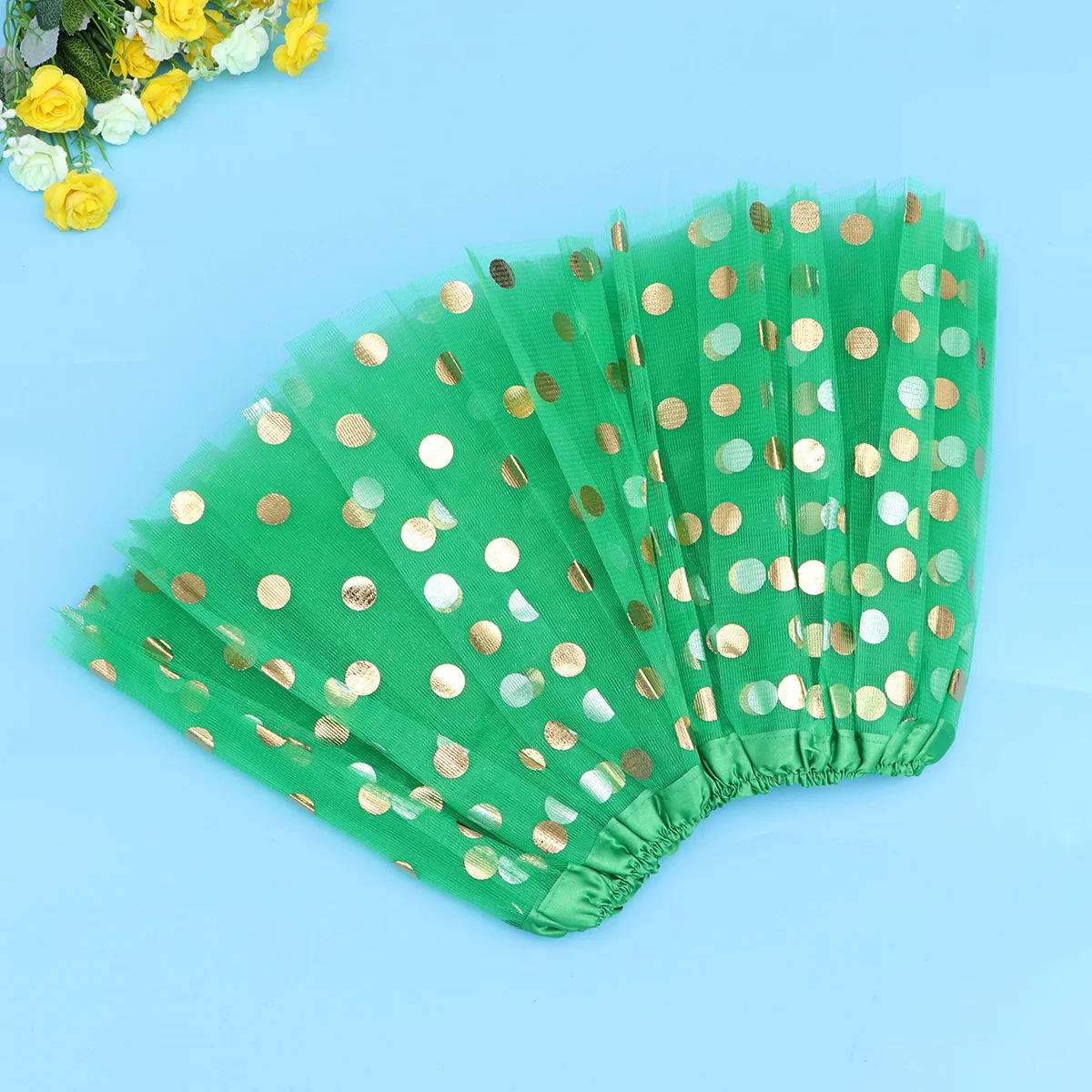 

Gold Foil Sequin Layered Tutu Elastic Waist Tutu Skirt For Girls Tulle Skirt For Party Dance Holiday Wear Green