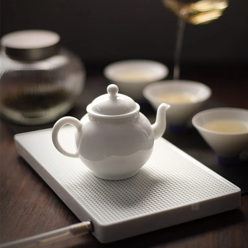 

Japanese Ceramic Tea Tray Drainage Water Storage Minimalist Serving Tray Table Creative Square Decorative Tray Teaware