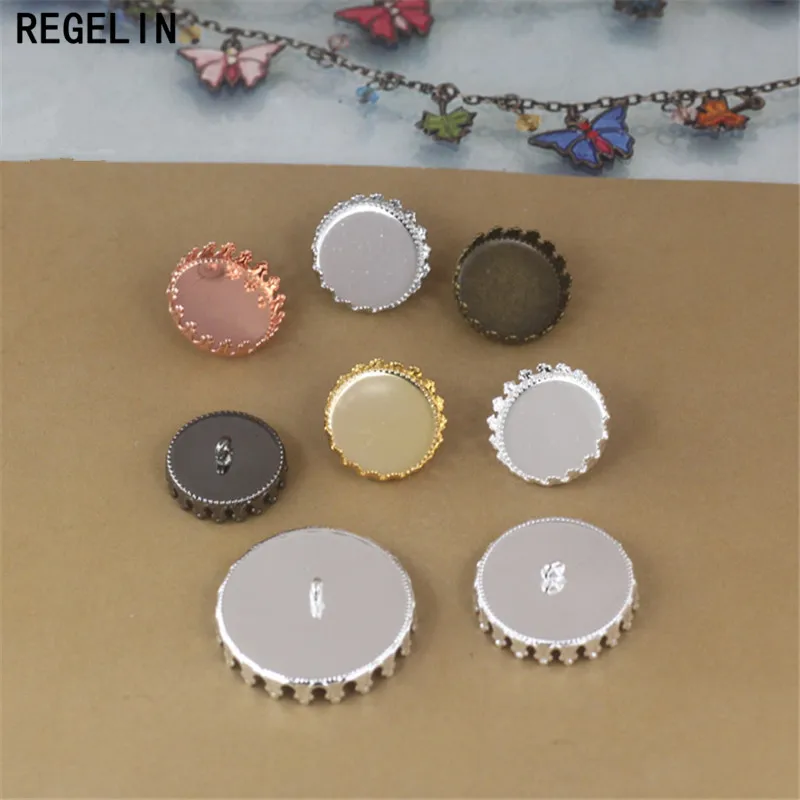 REGELIN wisiorek ustawienie Cabochon baza taca Bezel puste 10 sztuk/partia Fit 12/15/20/25mm Cabochons DIY naszyjnik biżuteria akcesoria — zdjęcie 3
