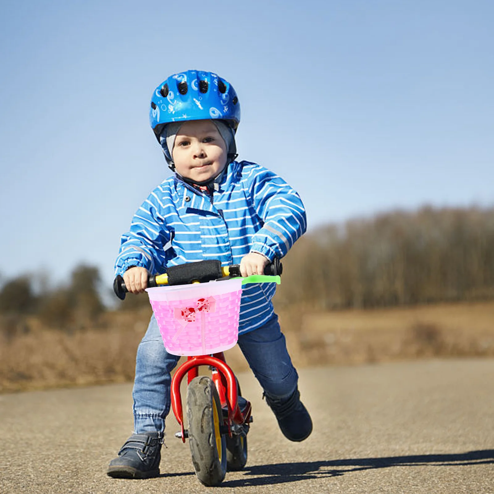 

1Set Child Bicycles Basket Kit with Colorful Streamers Handlebar Protectors Safe Long-Lasting Bike Accessories for Kids Ride