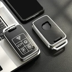 Sleek Full Coverage Leather Key Fob Case For Volvo 5 Buttons Suitable For Volvo S60 S80 XC60 XC70 S60L S80L V40 XC90