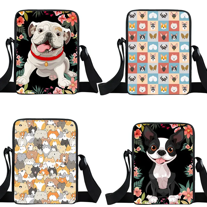 

Cute Puppy Dog Cross Bag Boston Terrier Small Shoulder Bag Women Handbag Girls Clutch Leisure Messenger Bags Bookbag