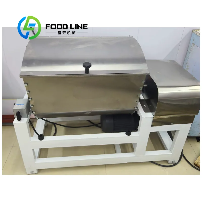 commercial food mixer dual rotating dough kneading machine with food-grade stainless steel bowl security shield timer