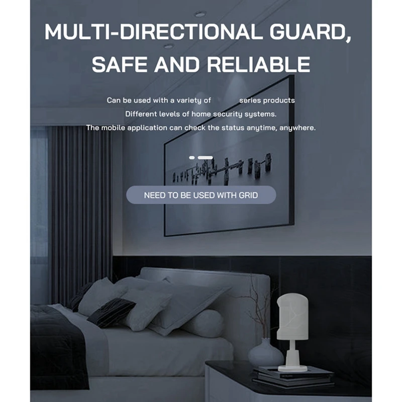 1 PCS Zigbee Smart Human Presence Sensor Sensor de luz infravermelha com alarme para escritório doméstico