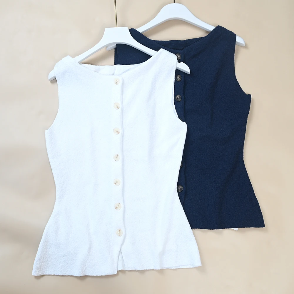 New Women's Simple Knitted Sleeveless Open Cardigan Top Circle Yarn Texture Sensation Regular Length Autumn Fashion Trend