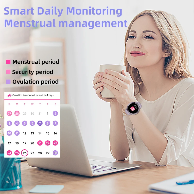 2025 جديد إمرأة ساعة ذكية Amoled HD شاشة الرياضة معدل ضربات القلب بلوتوث دعوة IP68 مقاوم للماء السيدات ساعة ذكية لهواوي XIAOMI