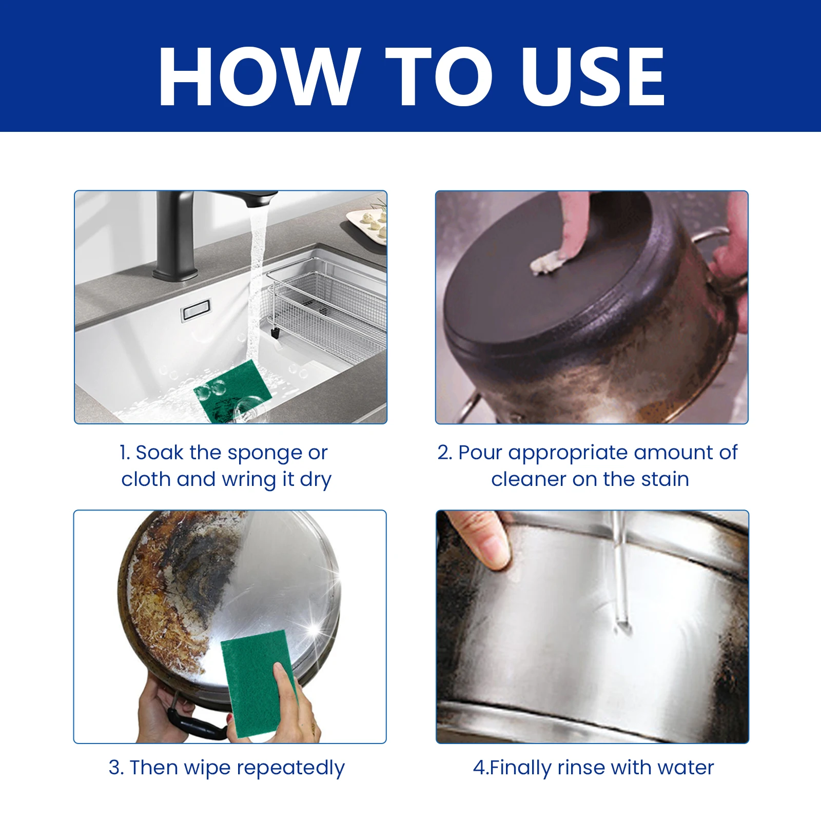 منظف Jaysuing متعدد الأغراض لإزالة بقع الصدأ وإزالة الشحوم وتنظيف الأوساخ السوداء وكريم تنظيف أواني الطبخ #5