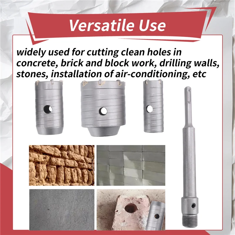 

HRBAJ-SDS Plus Electric Drill Bit Wall Hole Opener Suit Hollow Brick Wall Concrete Air Conditioning Water Pipe Hole Driller